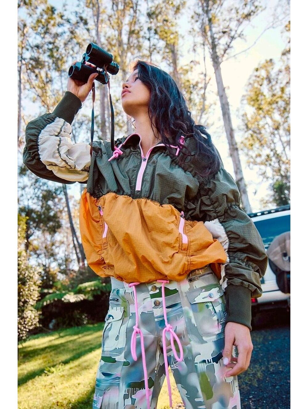 $168! Sz.S FP Movement Happy Camper Colorblock Pullover Marigold Combo